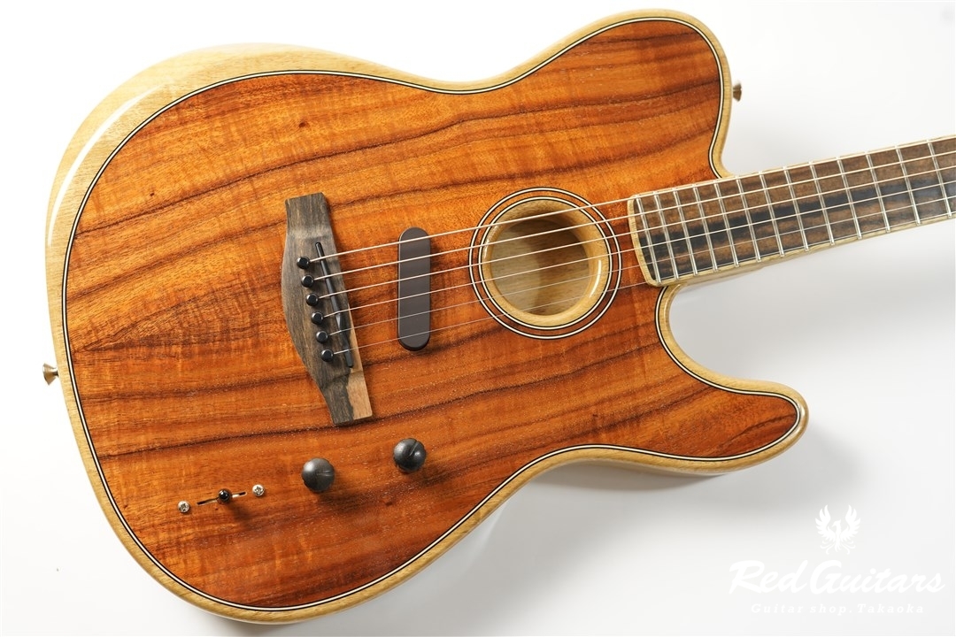 Fender American Acoustasonic Telecaster Exotic Koa | Red